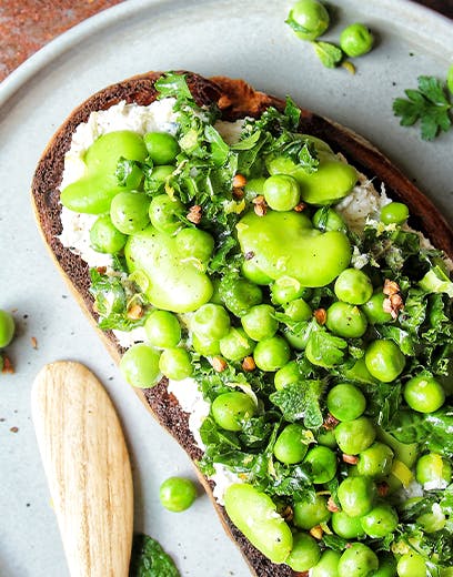 recette la belle-iloise tartine de maquereau pois ricotta