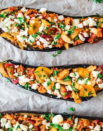 recette aubergines à l'émietté de thon luzienne