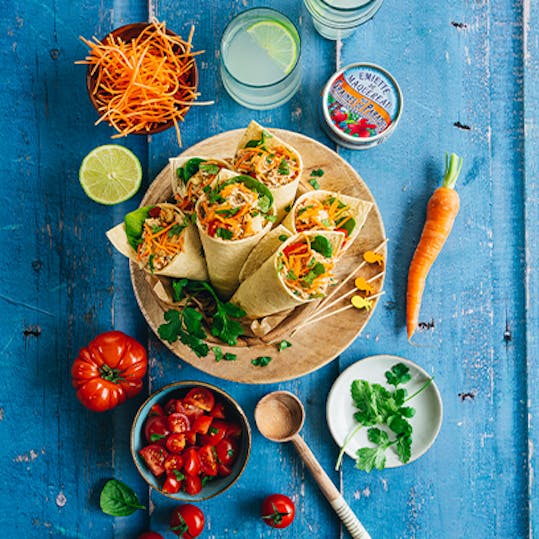 recette de wrap à l'émietté de maquereau graines de paradis