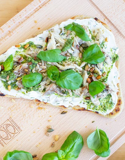 recette pain plat flatbread maquereau ricotta la belle-iloise