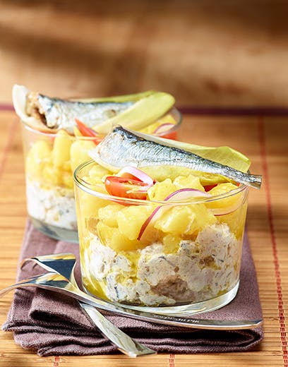 recette verrines de sardines sauce piccalilli la belle-iloise