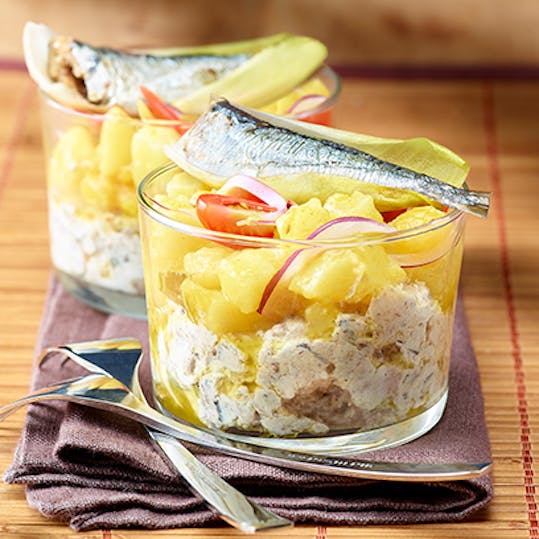 recette verrines de sardines sauce piccalilli la belle-iloise