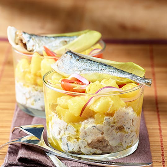 recette verrines de sardines sauce piccalilli la belle-iloise
