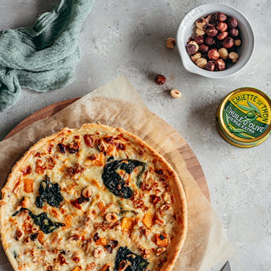 recette tarte au thon butternut épinard noisettes