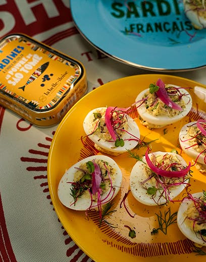 Oeufs mimosa aux sardines sao tomé