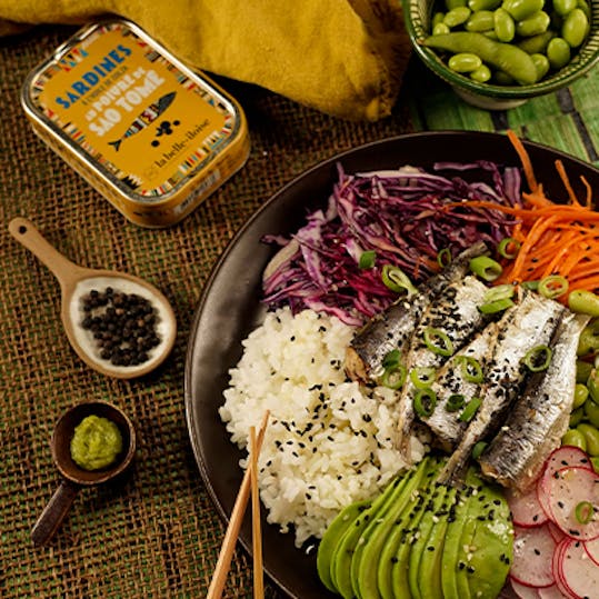 recette la belle-iloise poké bowl aux sardines sao tomé