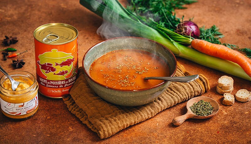 Soupe de poissons de roche la belle-iloise