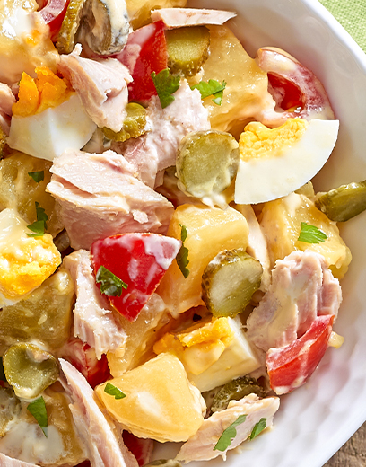 Recette piémontaise au thon - Salade piémontaise au thon - Conserverie