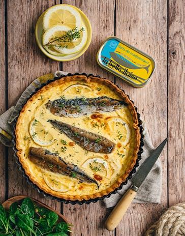 Quiche de Maquereaux au vin blanc