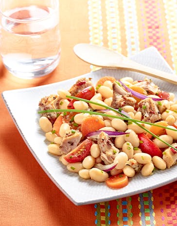 Coco bean salad with Tuna, spices and aromatic flavourings