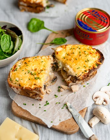 Tuna and mushroom croque