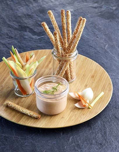 recette la belle-iloise méli-mélo de crudités et sa sauce homard