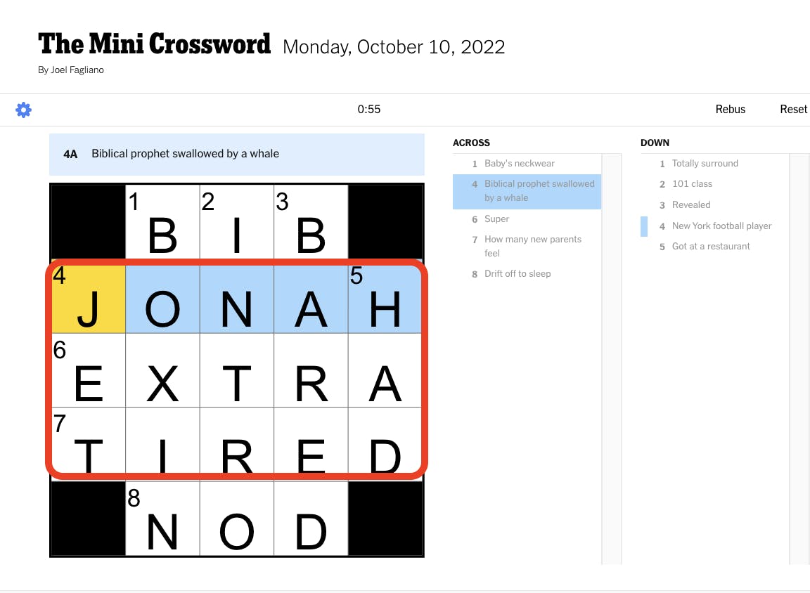 NYT Mini Puzzle, October 10, 2022