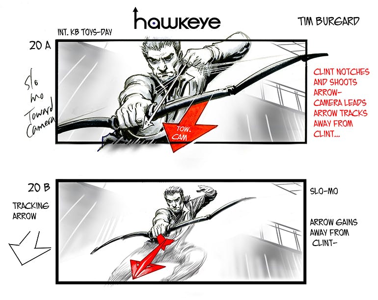 Storyboards from Hawkeye