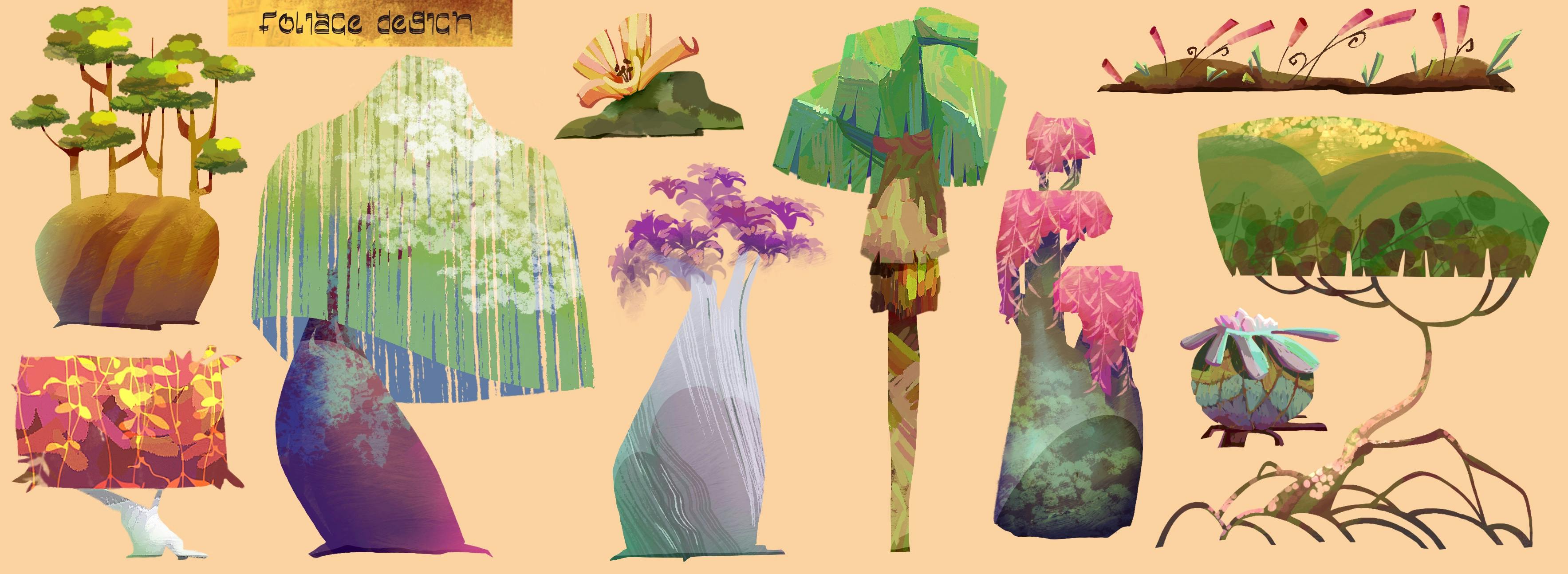 Concept art of trees