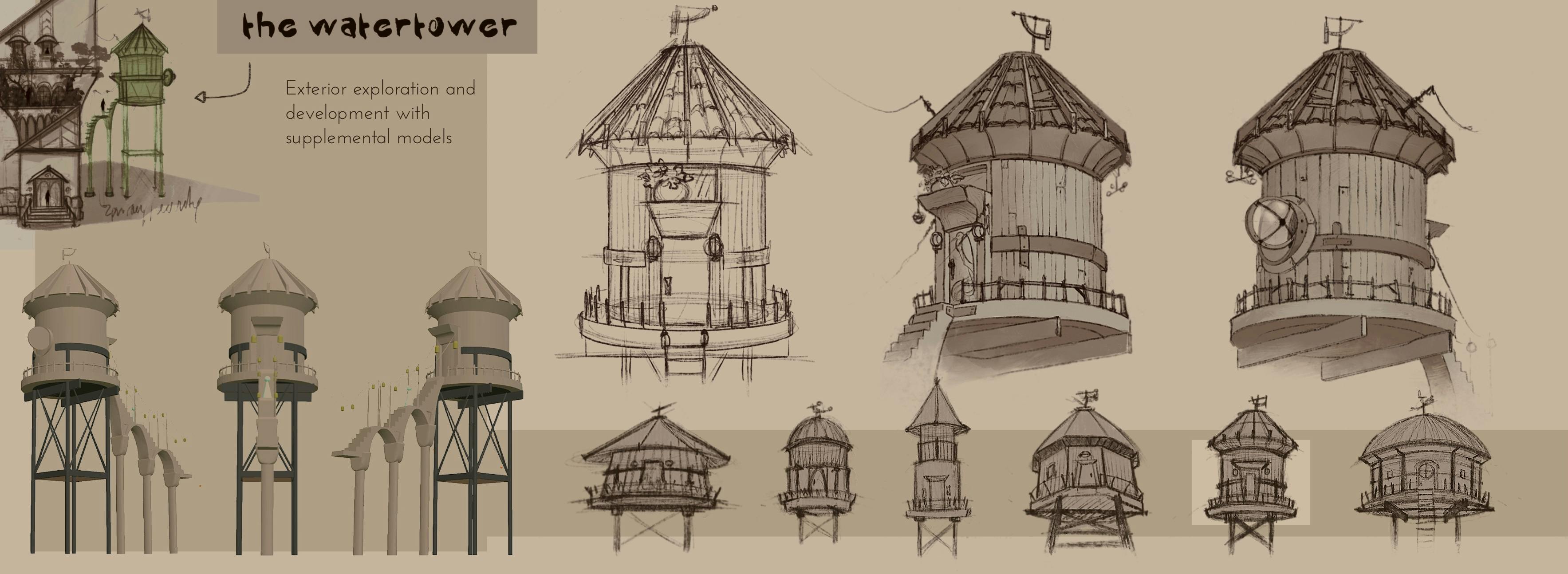 Concept art of a water tower