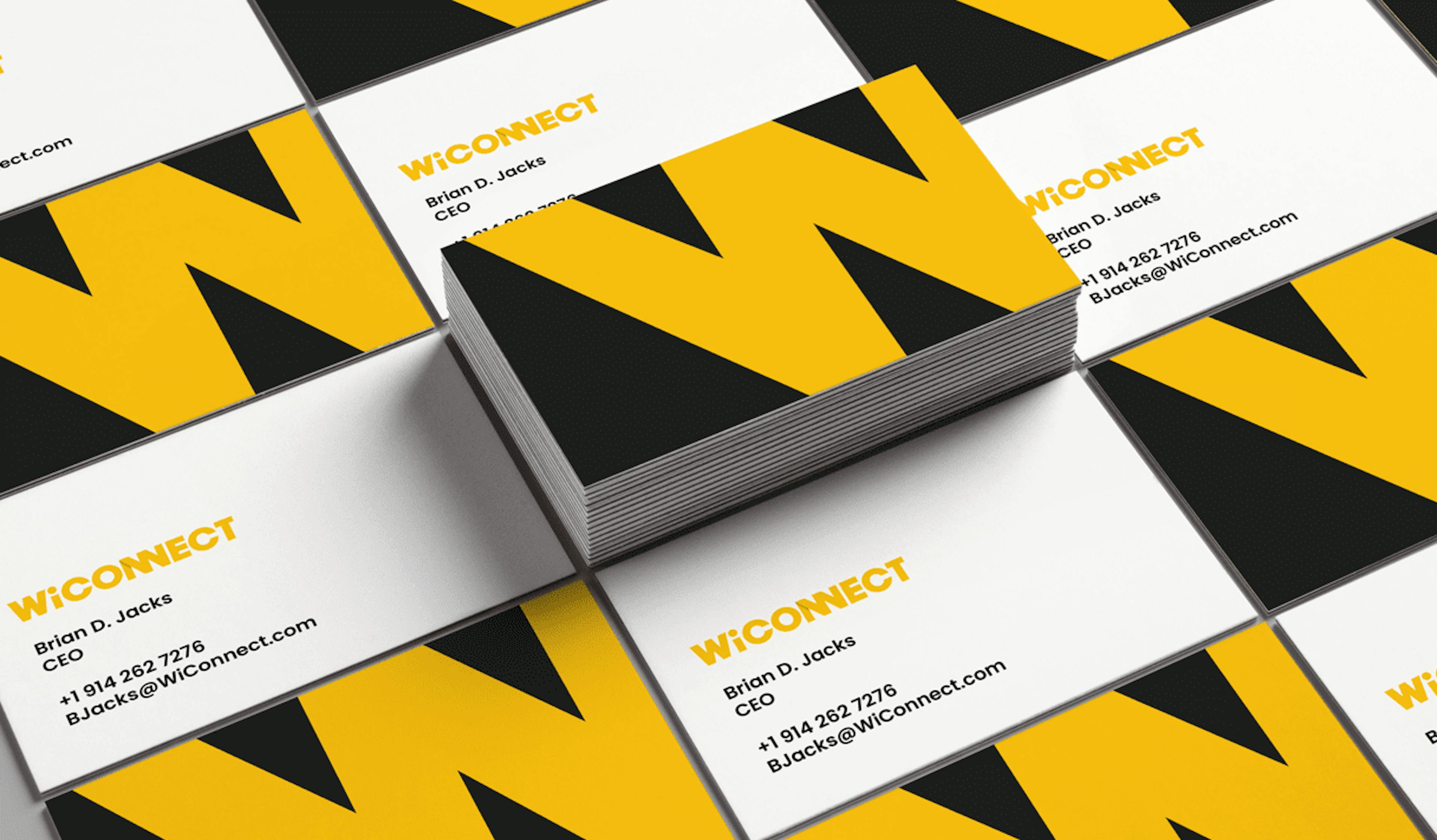 A stack of WiConnect business Cards.