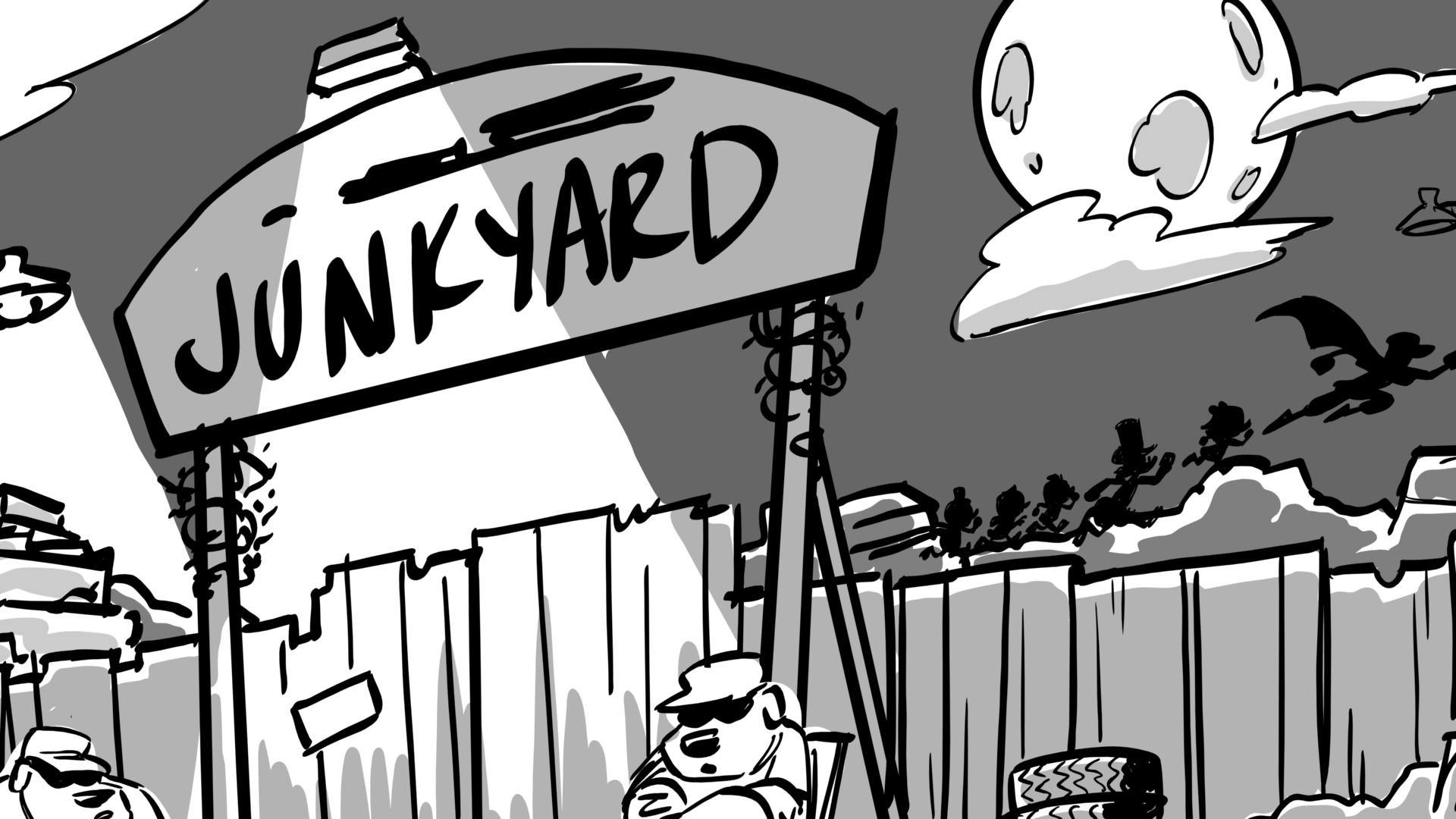 Sketch of a junkyard