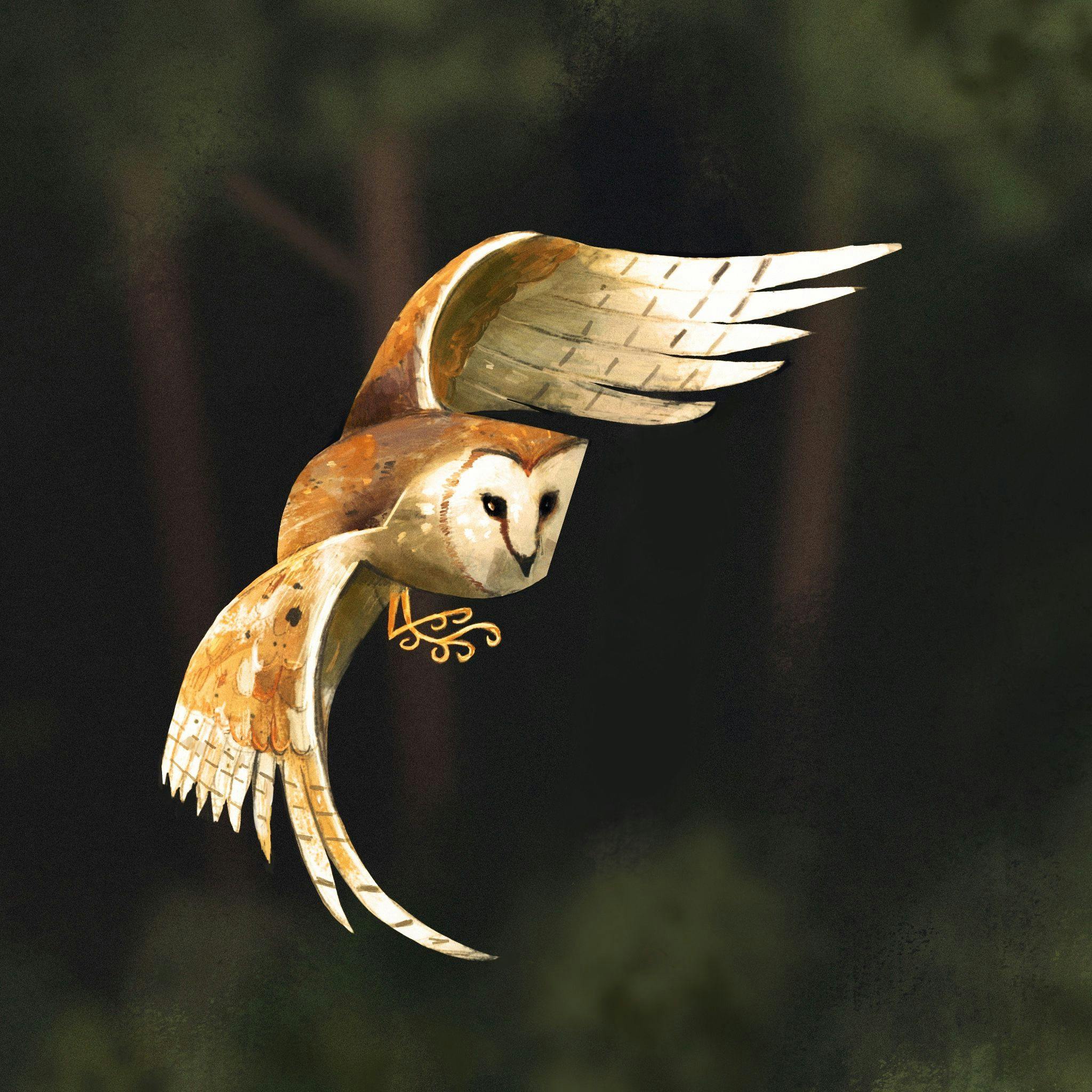 A flying owl