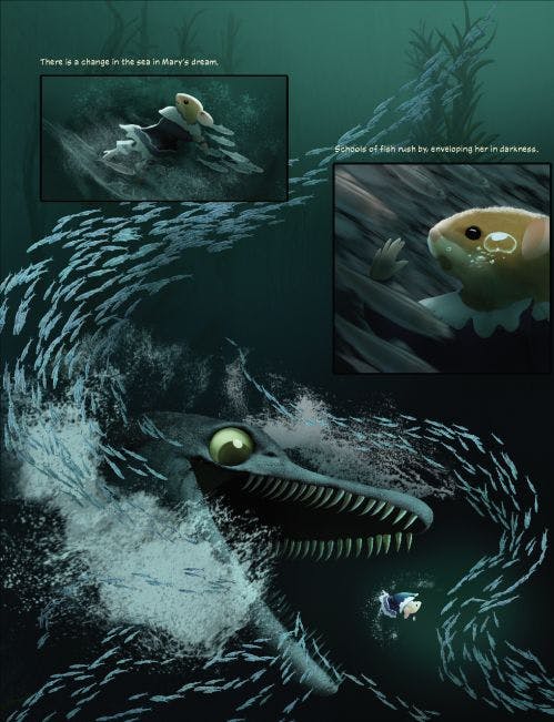 A sea predator about to chomp