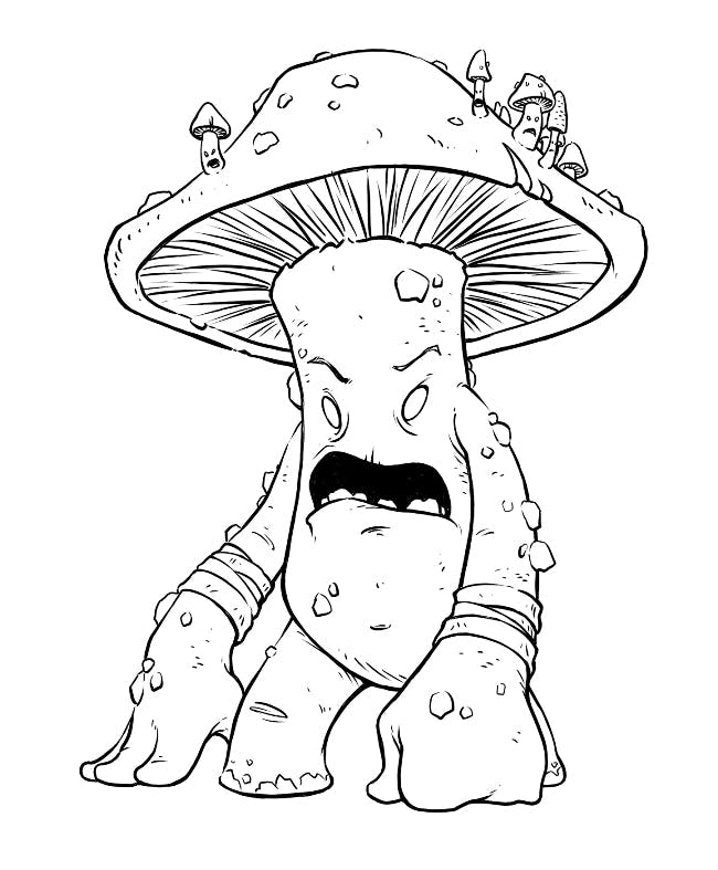 An illustration of a mushroom monster