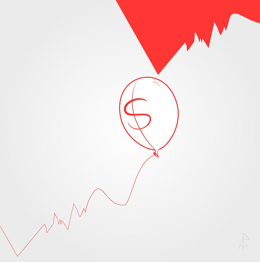 A balloon rising