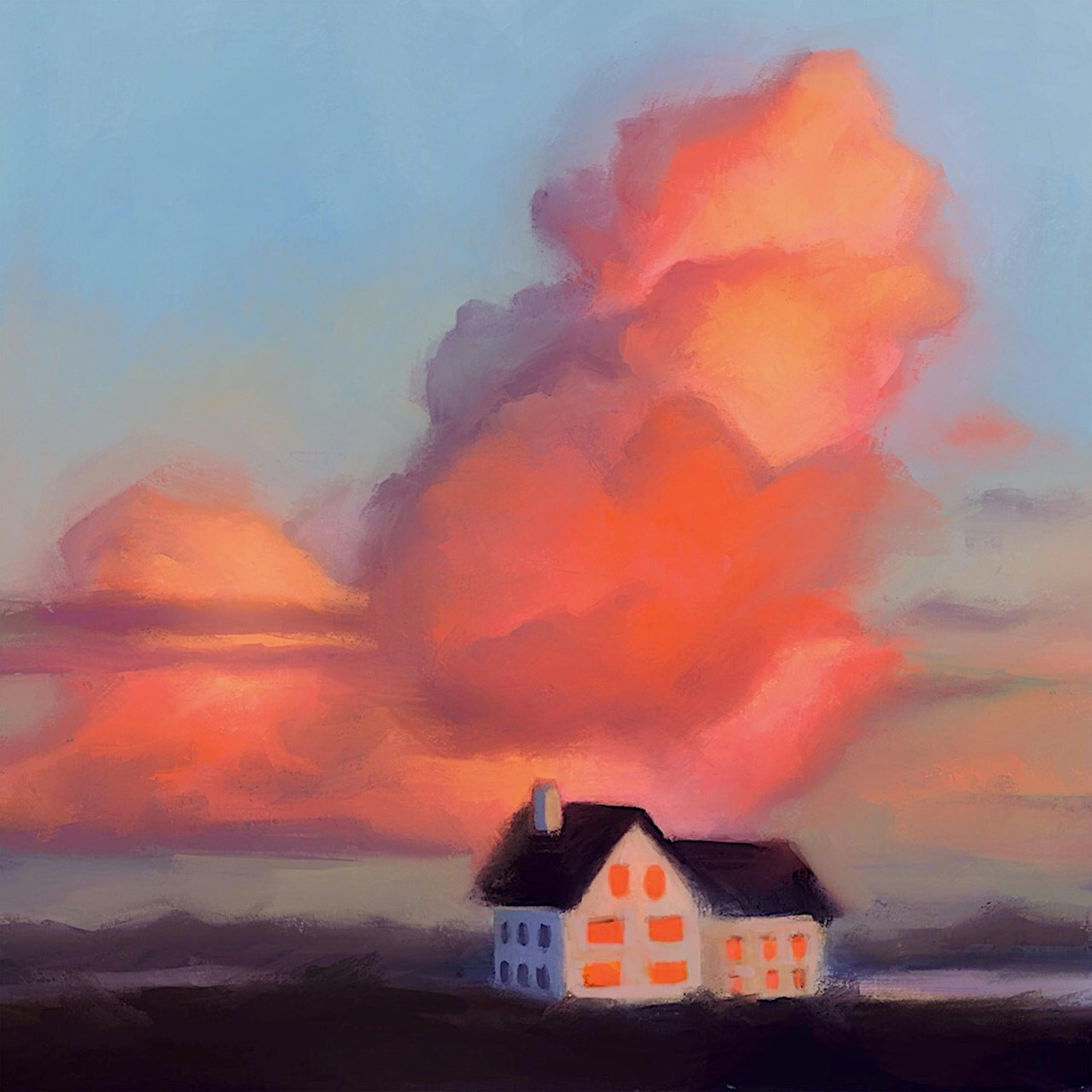 A landscape painting of a cloud