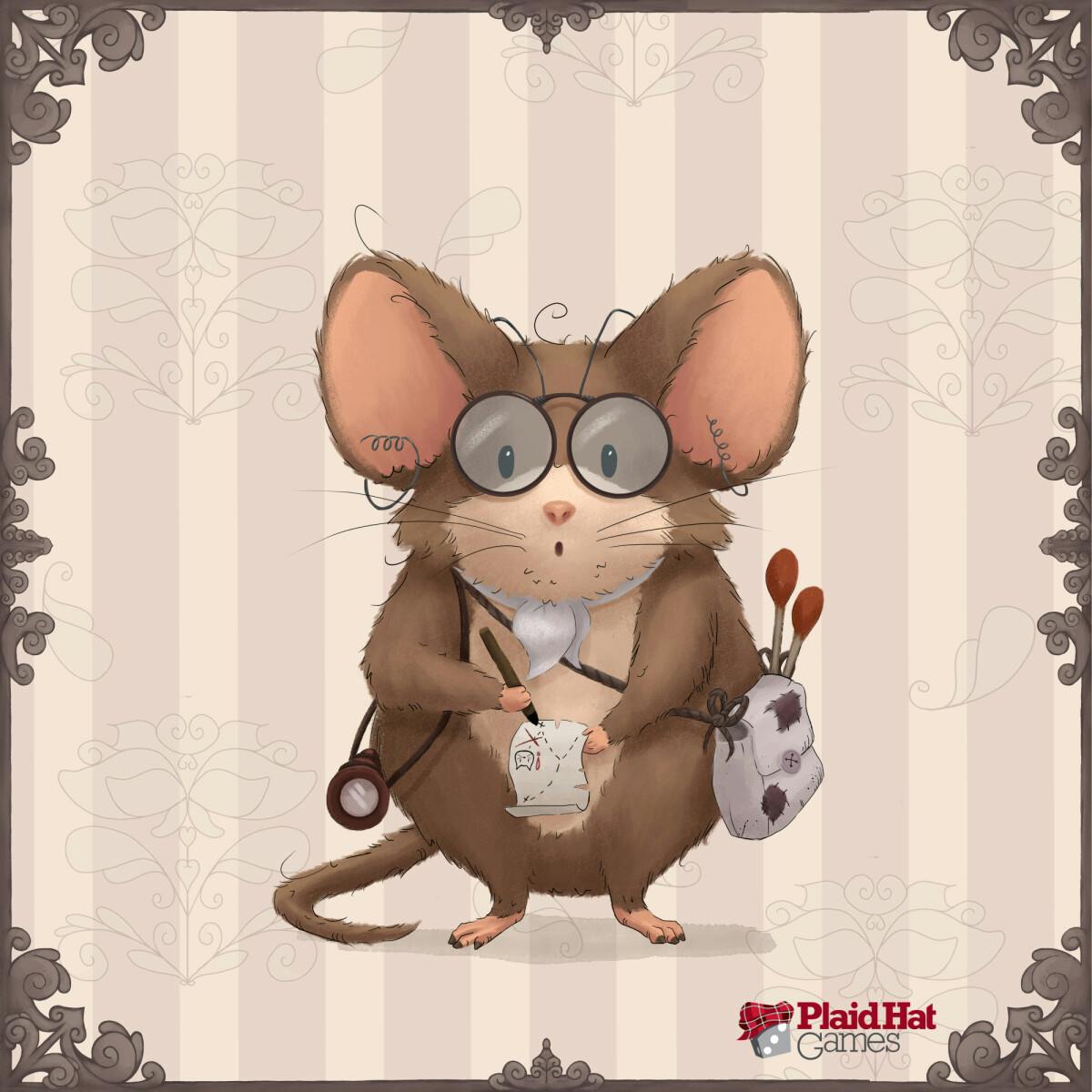 A mouse wearing glasses