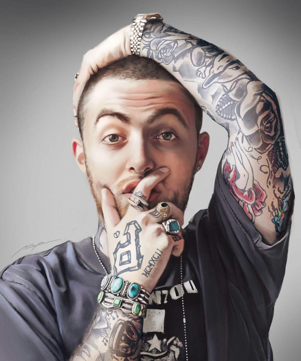 Iconography art examples shown through modern tattoo symbolism and body art, reflecting personal expression.