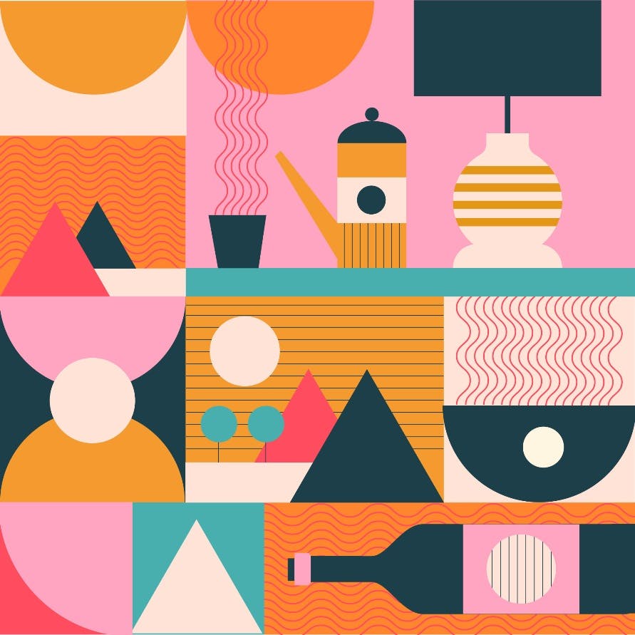 A graphic illustration of meal time