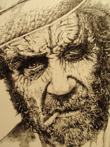 A grizzled man's portrait