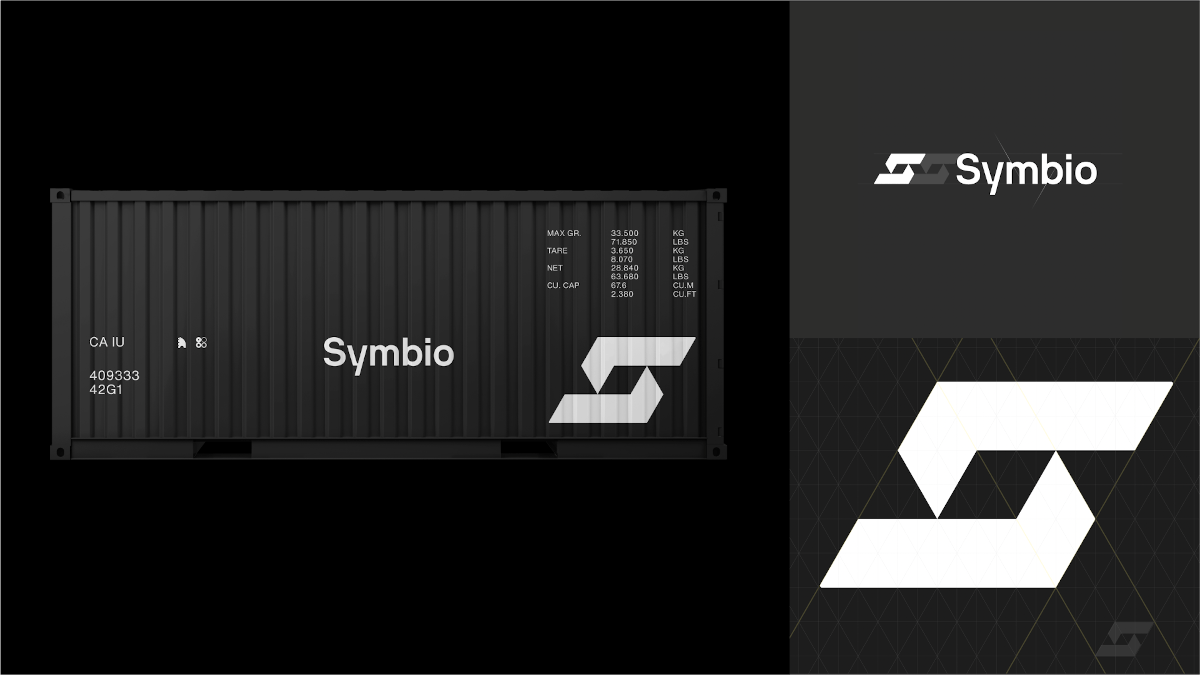 Symbio logo on a container