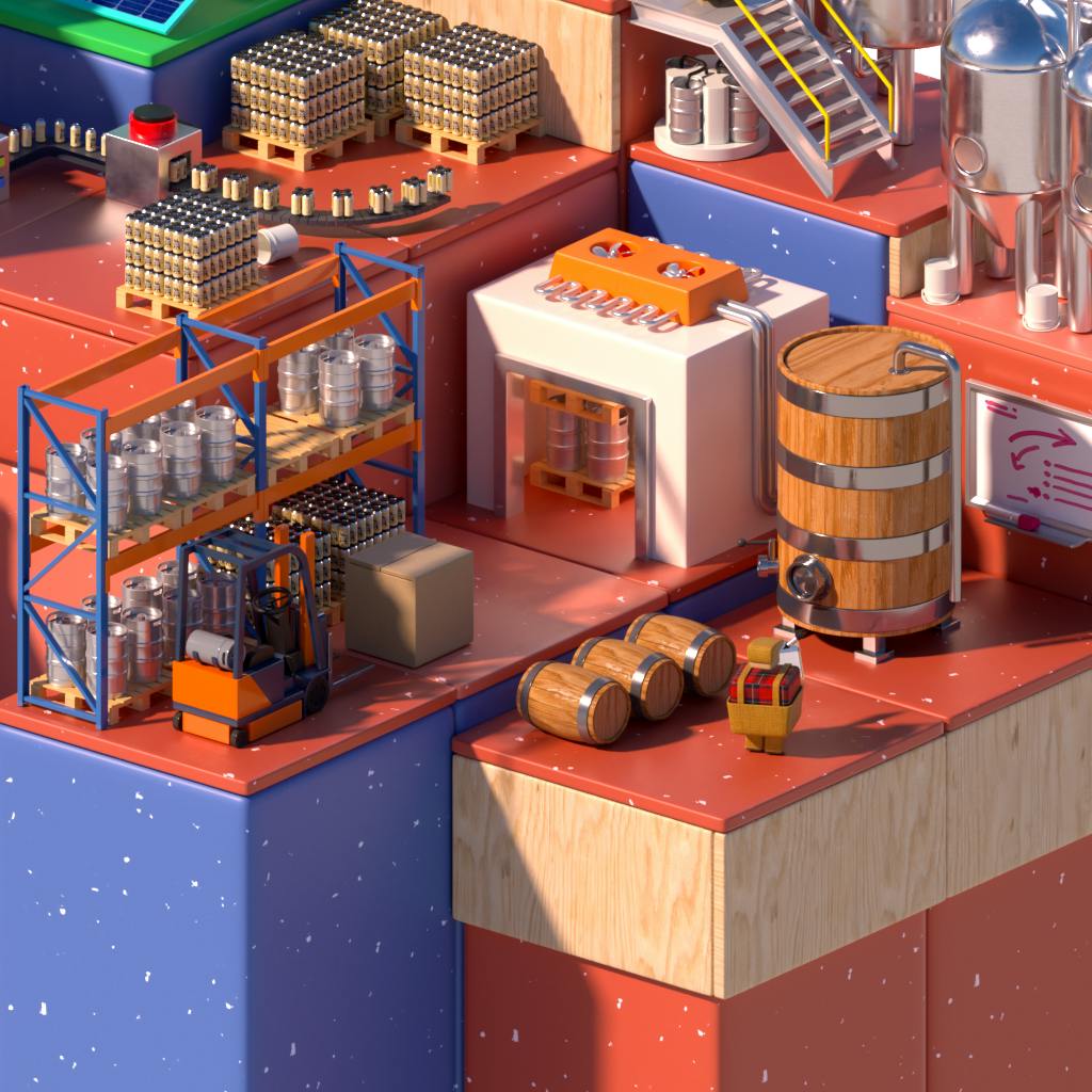 Detail of 3D brewing company