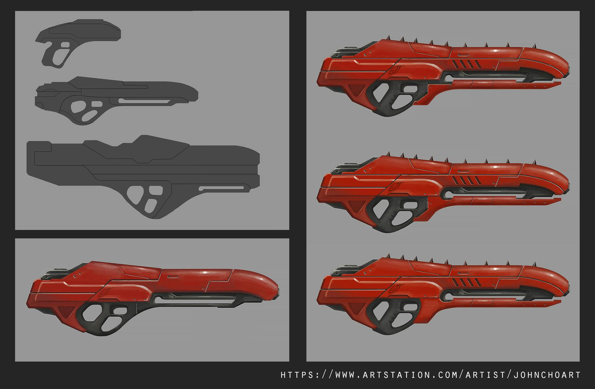 Concept art of a sci fi weapon