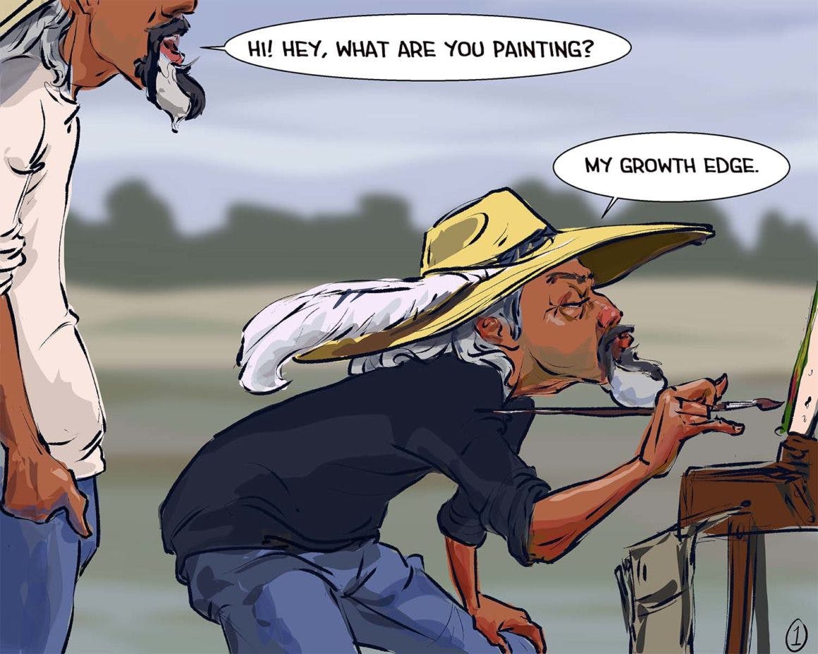 A cartoon of two men