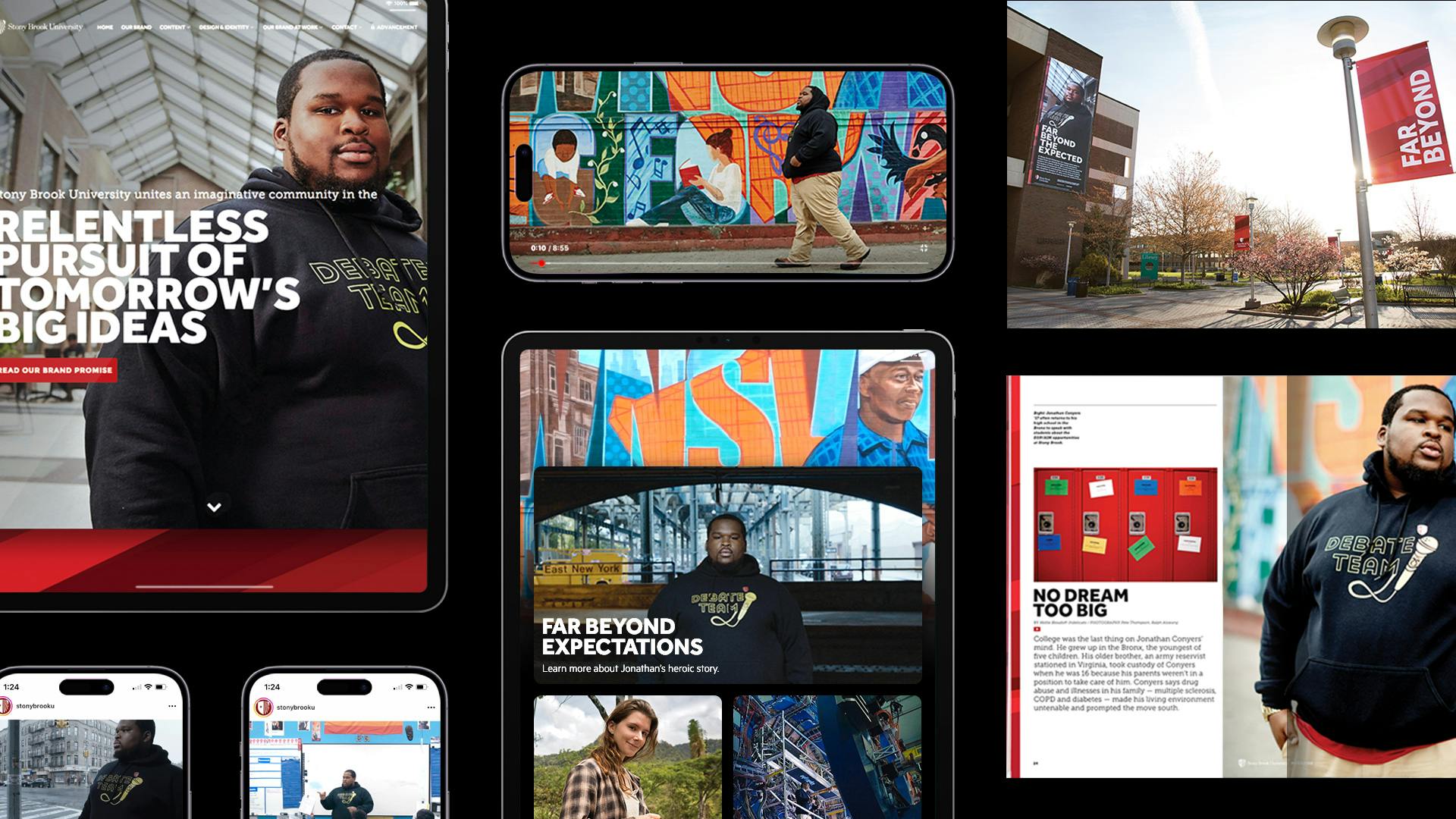 Far Beyond design layout across devices