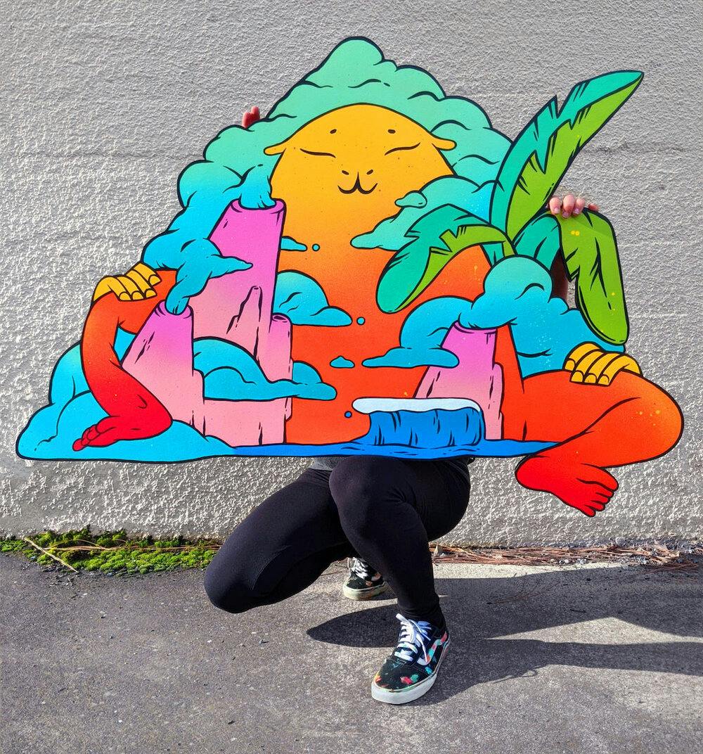 holding a real world illustration of an island deity