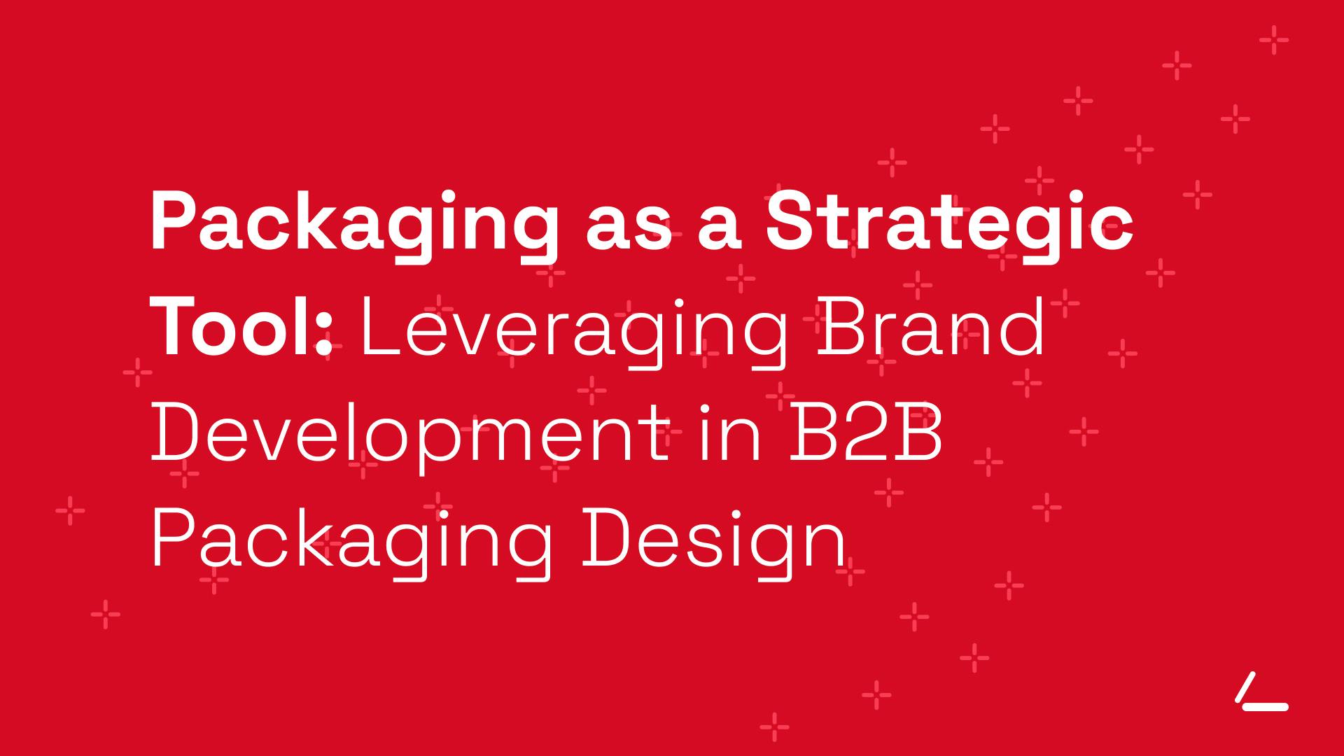 SEO Article Header - Red background with text about Brand Development Packaging
