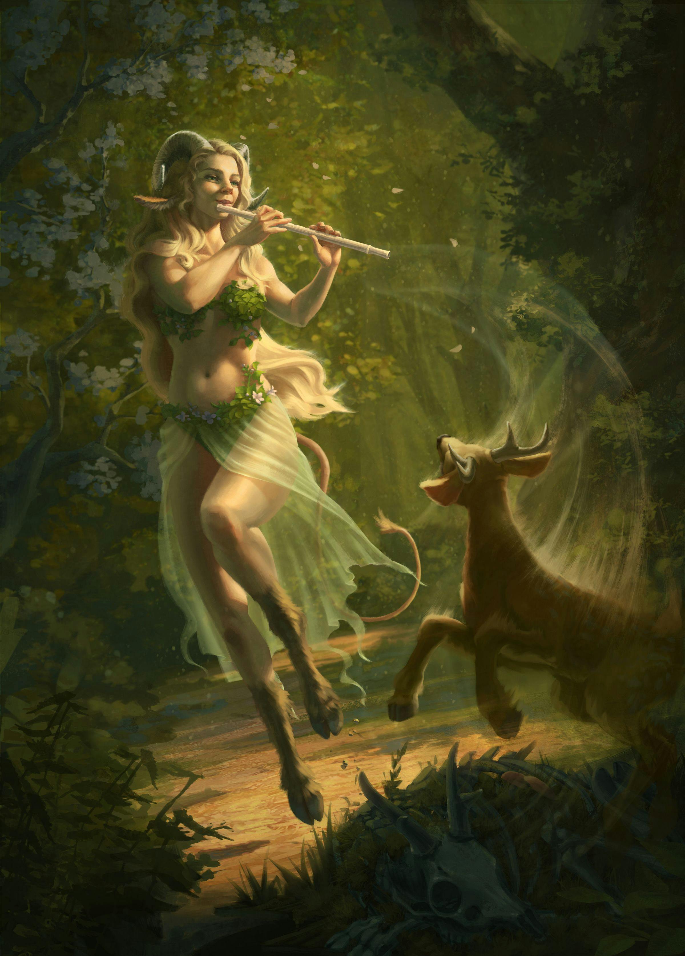A female fawn playing for a deer