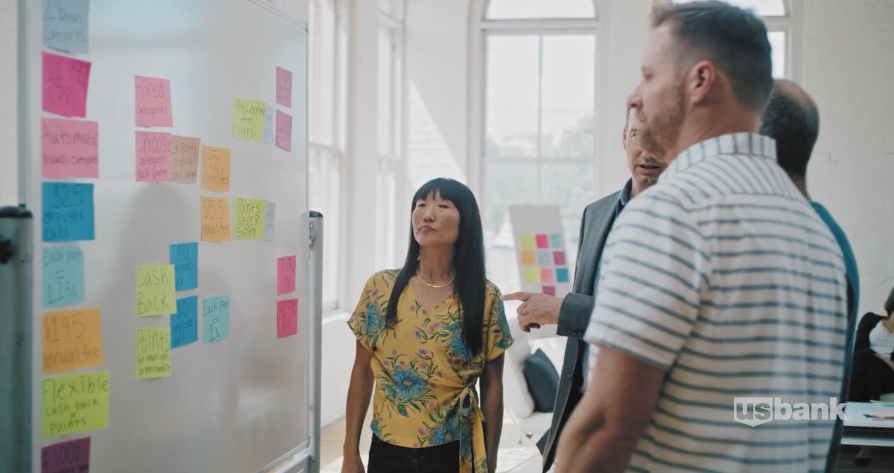 Screenshot of US Bank ad spot from Amy Khan