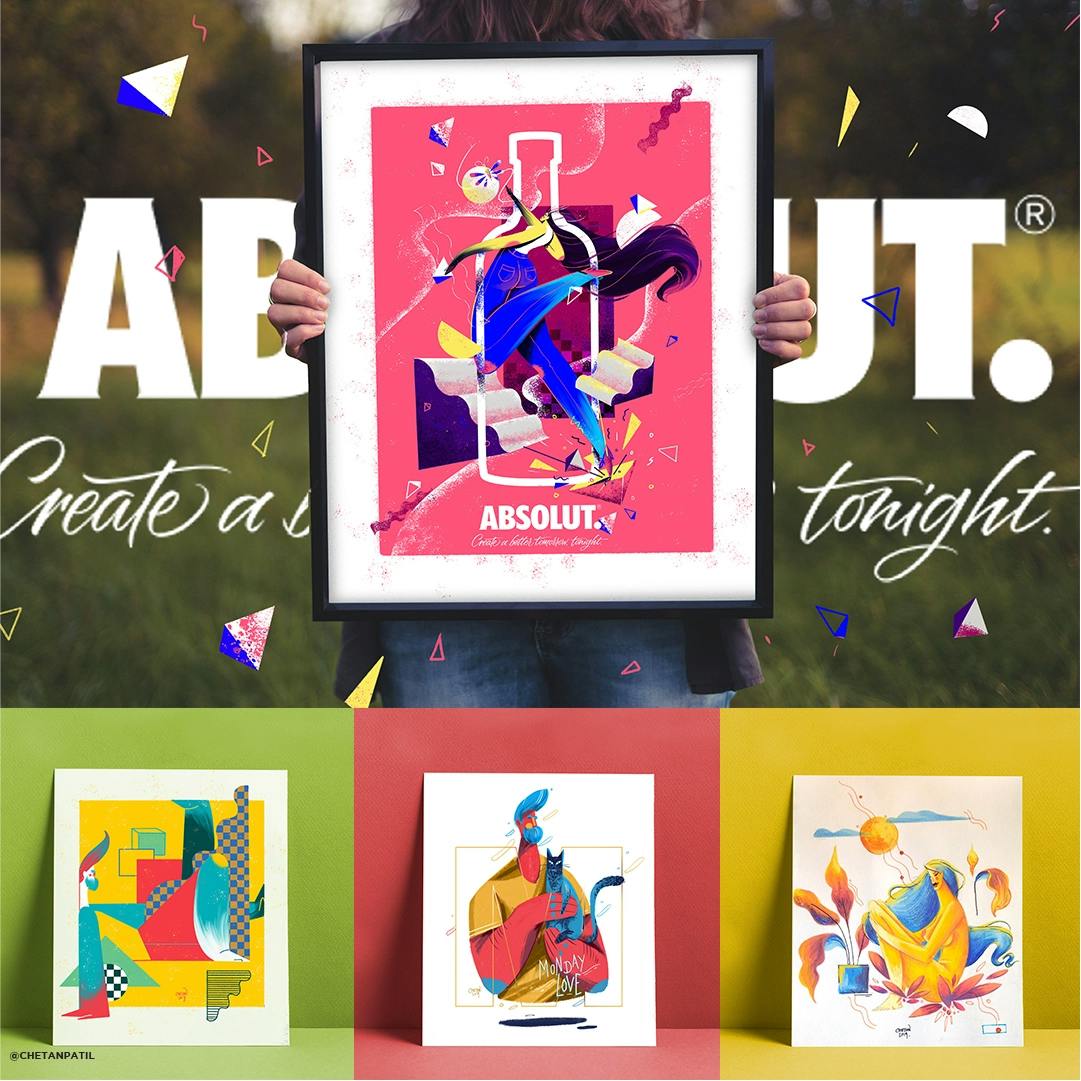 Four illustrations for Absolut