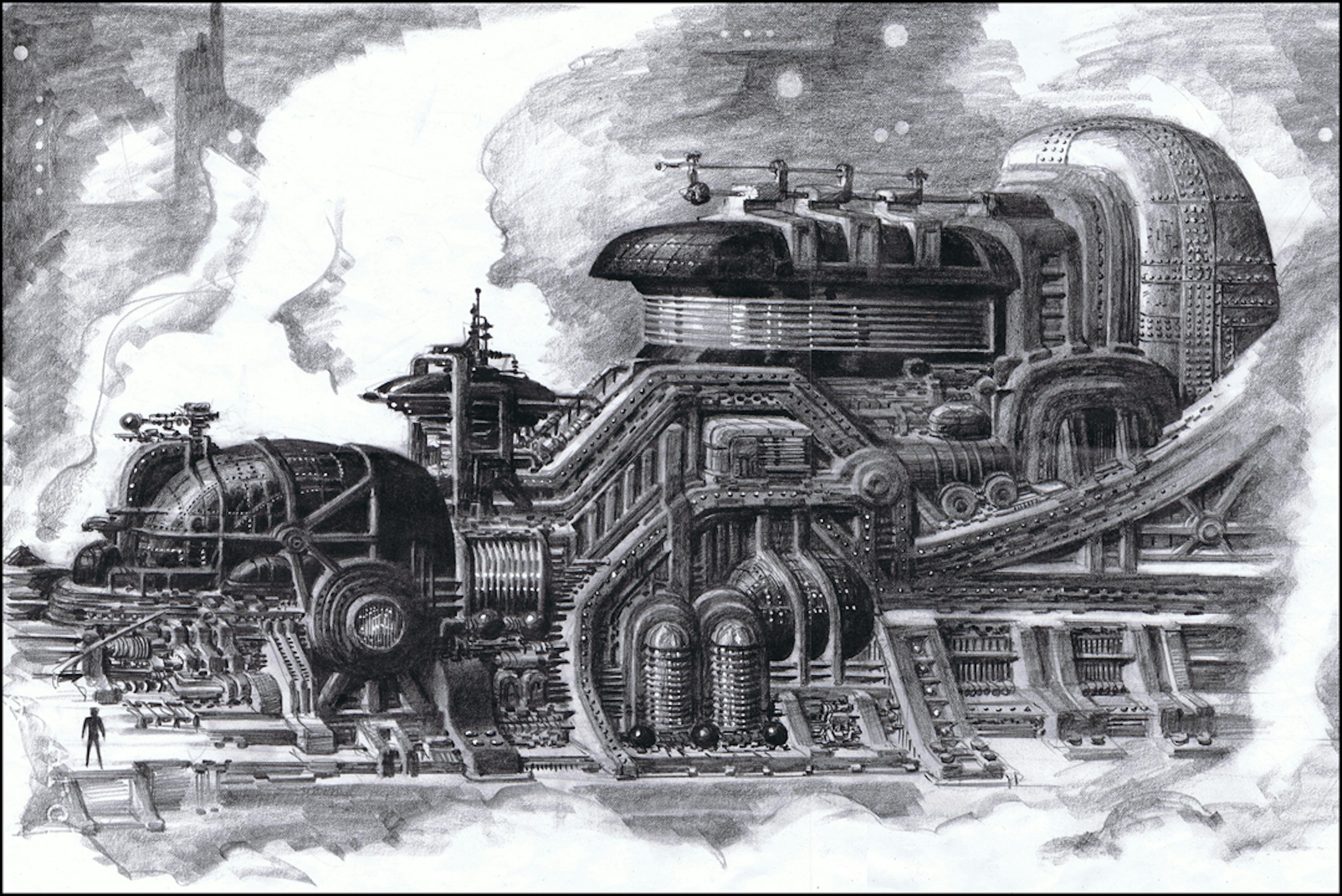 Concept art of a steam engine