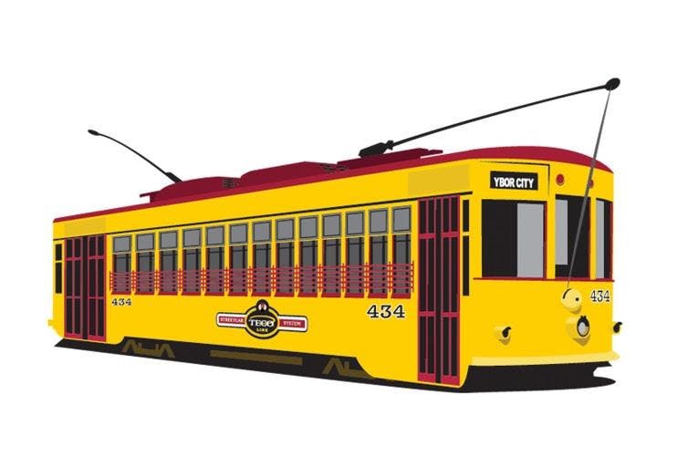 A trolley car