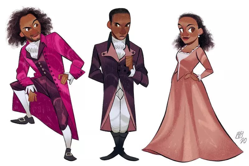 Character sketches of performers from Hamilton