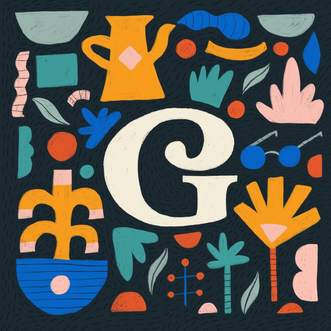 An illustration of the letter G