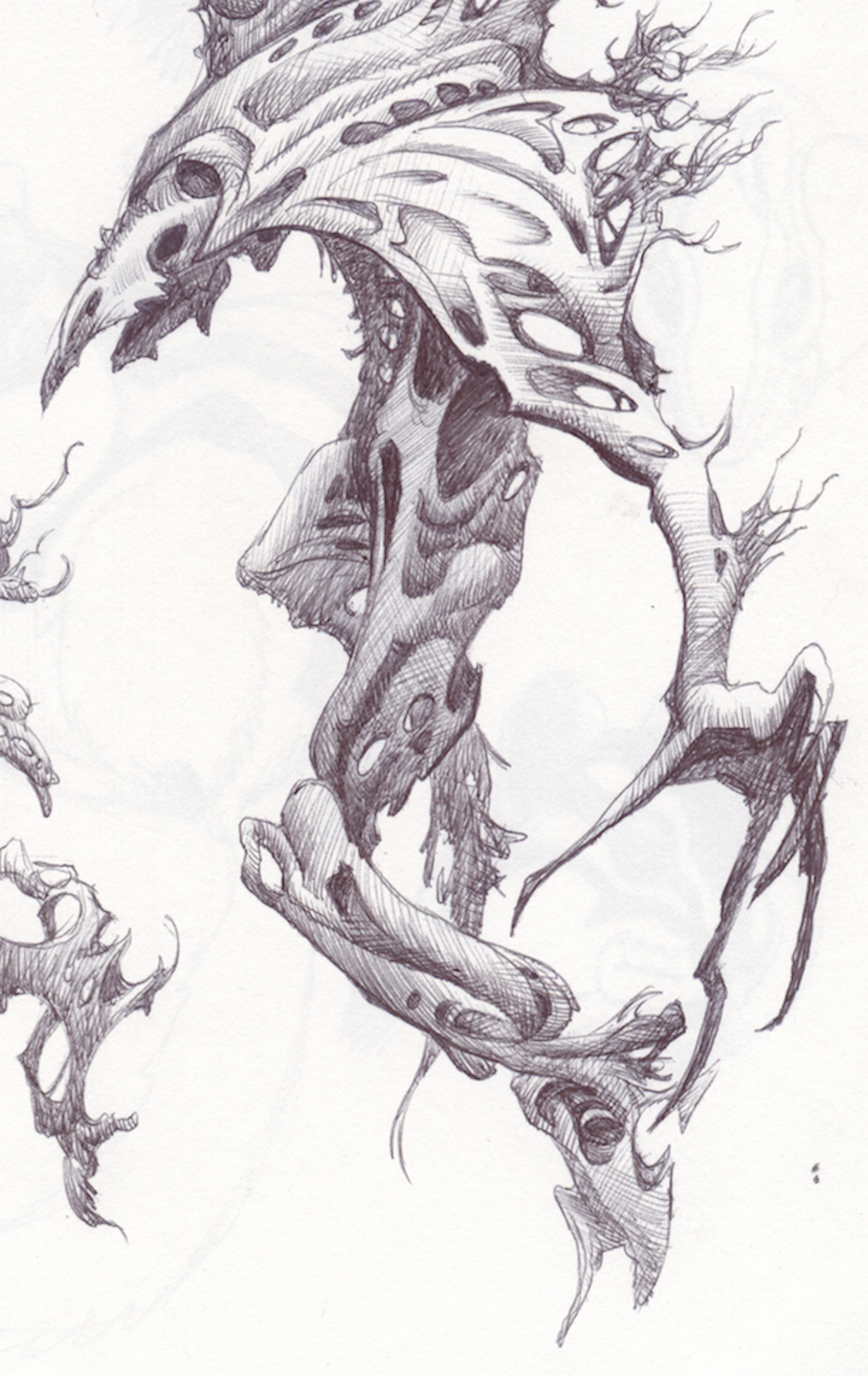 A sketch of a bone monster