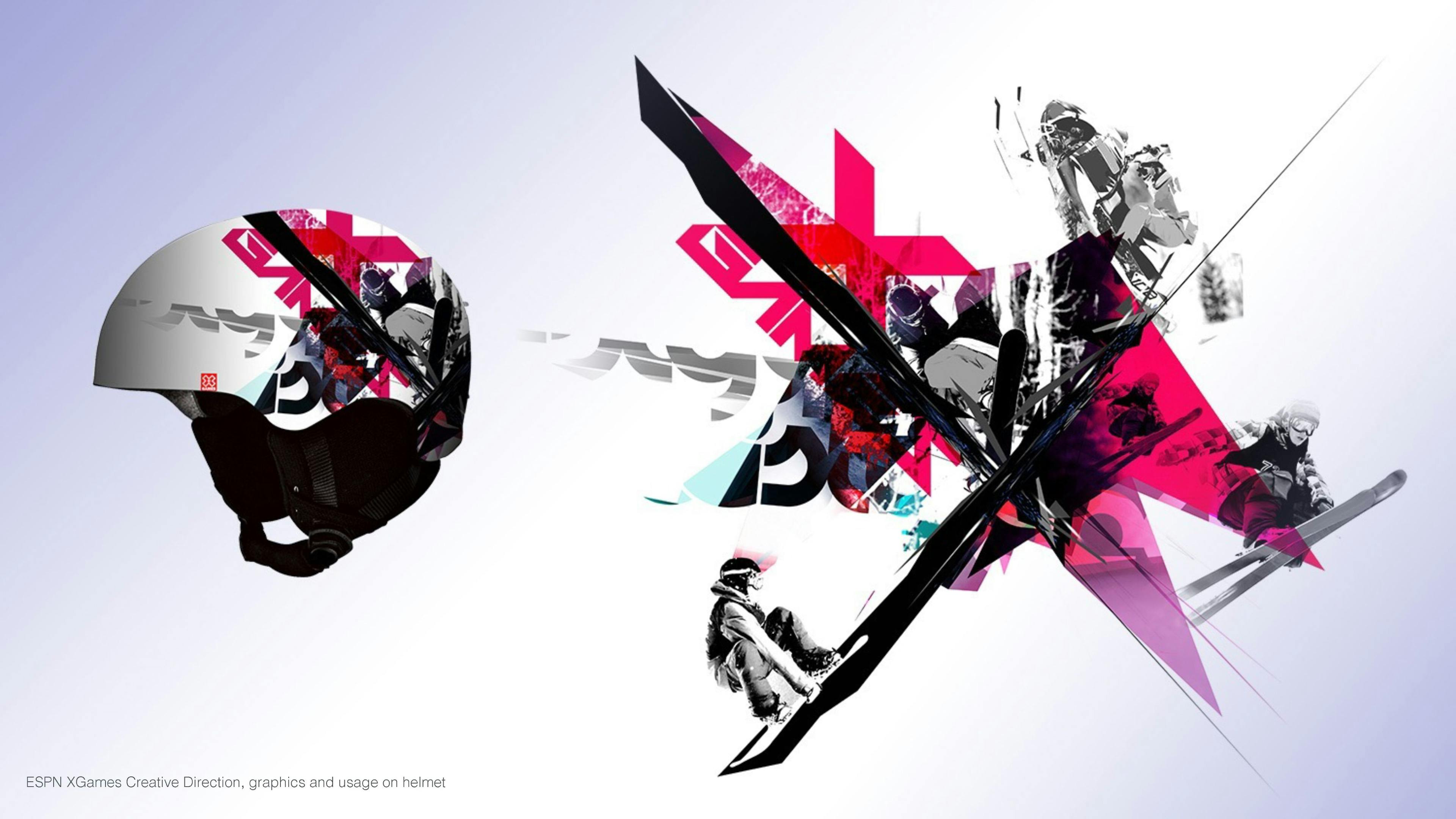 Abstract design applied to snowboard helmet