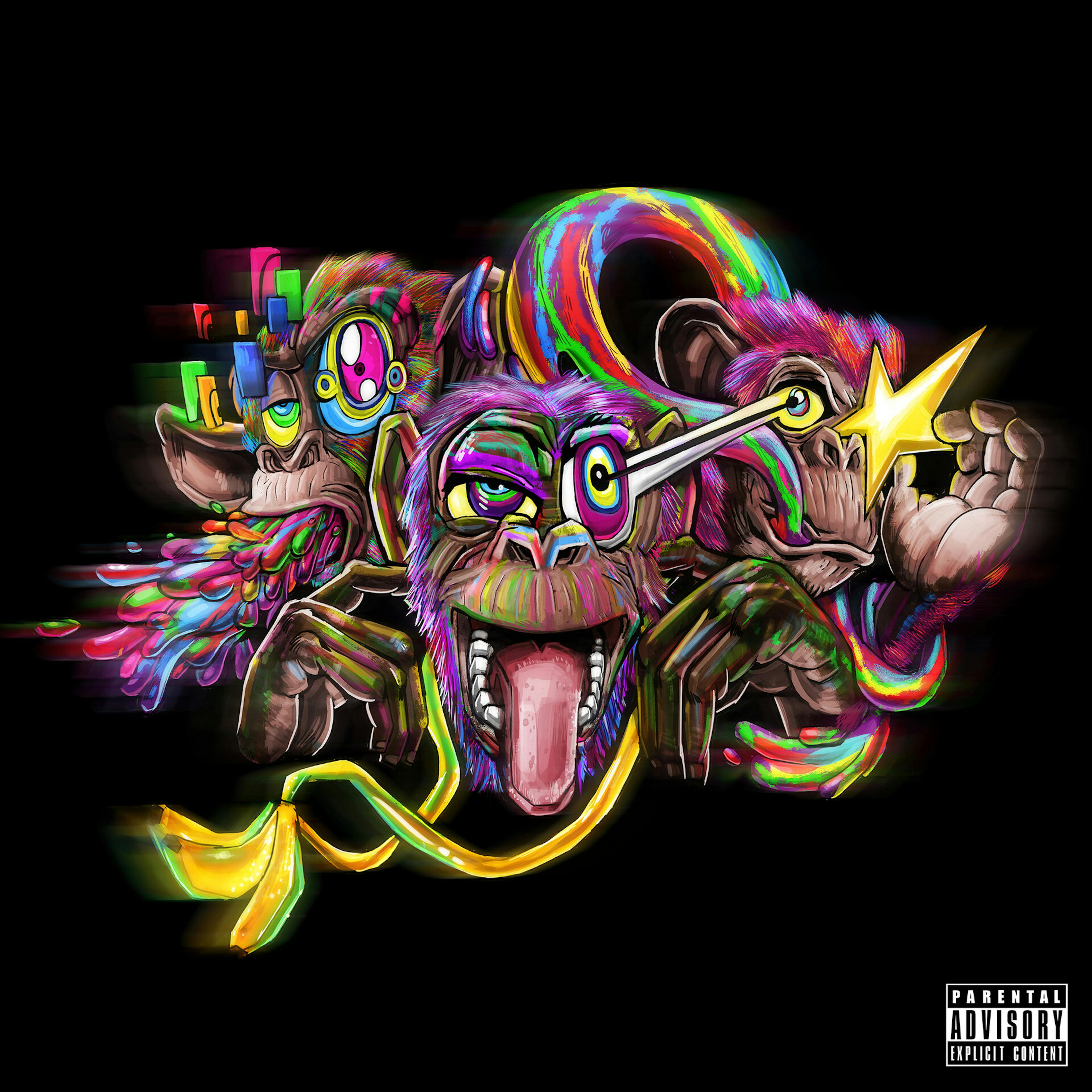 Illustration of see, hear, and speak no evil