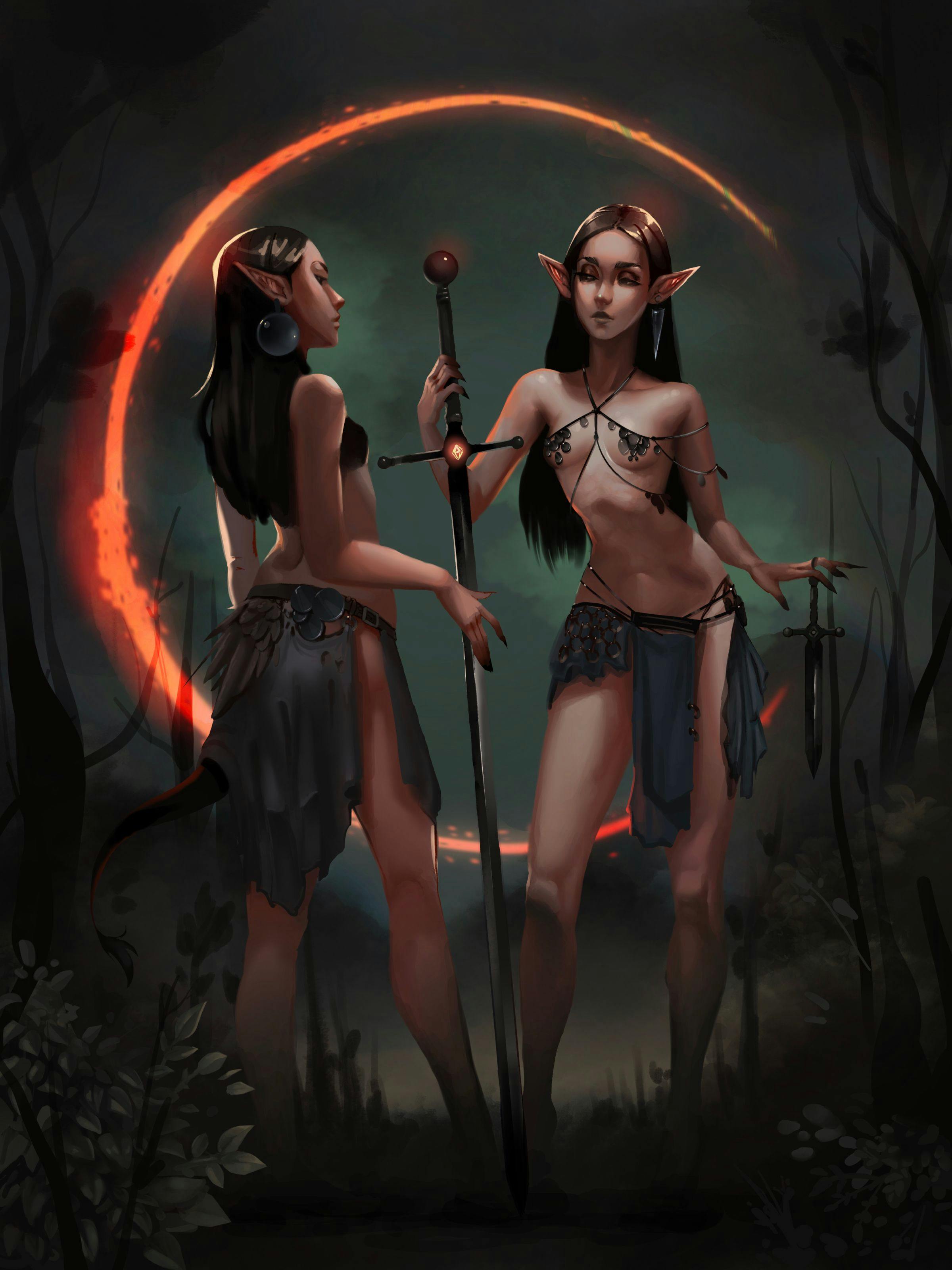 Twin elf women