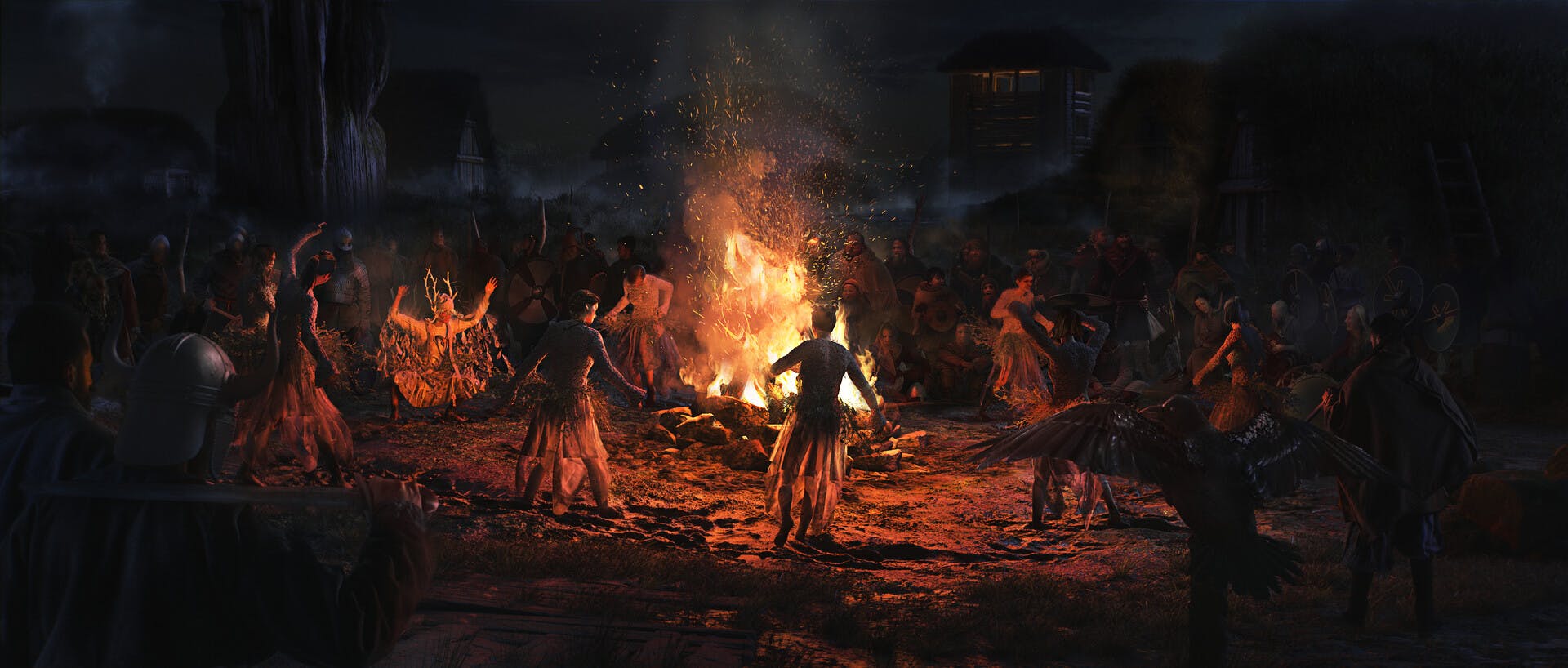 Dancing around a fire